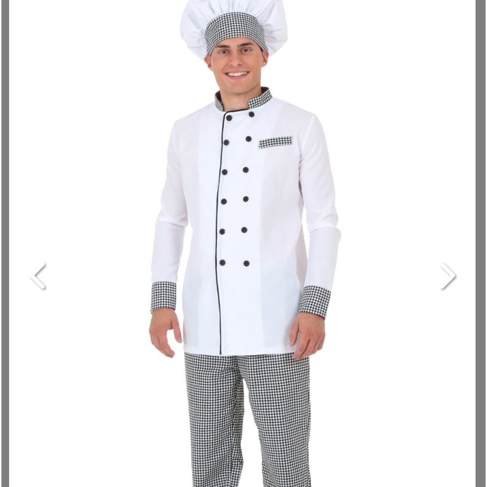 Pre owned Adult Chef costume includes Shirt, Pants,Hat many unisex sizes